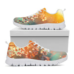 Sunrise Japanese Cherry Blossom Print White Sneakers