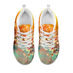 Sunrise Japanese Cherry Blossom Print White Sneakers