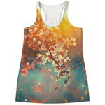 Sunrise Japanese Cherry Blossom Print Women's Racerback Tank Top