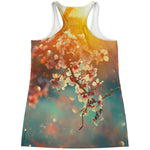 Sunrise Japanese Cherry Blossom Print Women's Racerback Tank Top