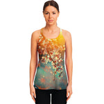 Sunrise Japanese Cherry Blossom Print Women's Racerback Tank Top