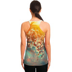 Sunrise Japanese Cherry Blossom Print Women's Racerback Tank Top