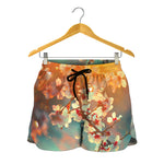 Sunrise Japanese Cherry Blossom Print Women's Shorts