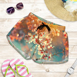 Sunrise Japanese Cherry Blossom Print Women's Shorts
