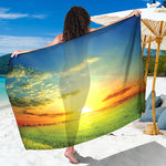 Sunrise Meadow Print Beach Sarong Wrap