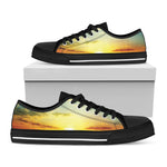 Sunrise Meadow Print Black Low Top Shoes