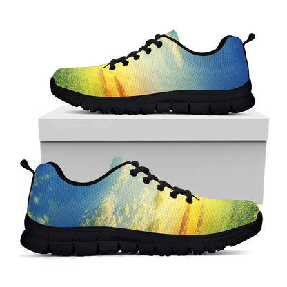 Sunrise Meadow Print Black Sneakers