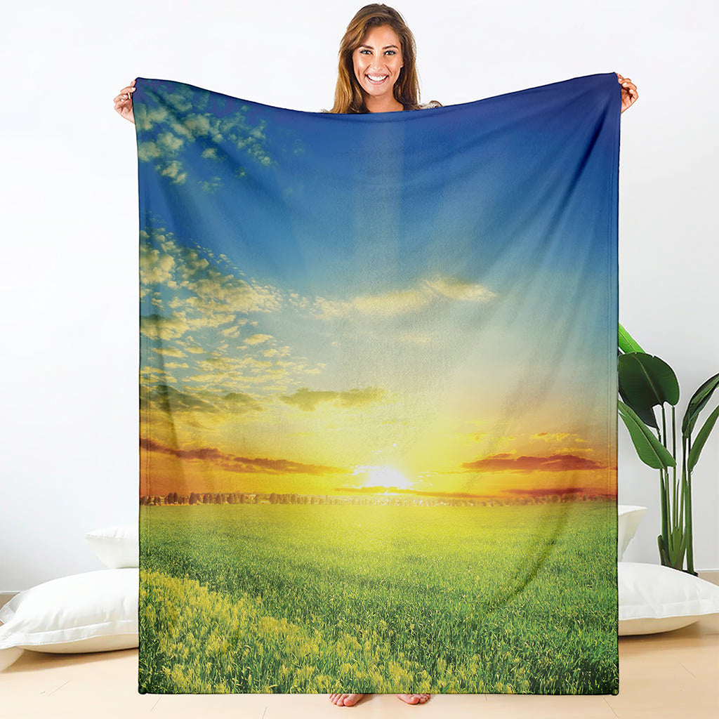 Sunrise Meadow Print Blanket