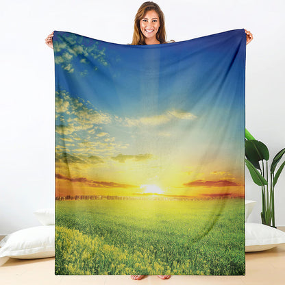 Sunrise Meadow Print Blanket