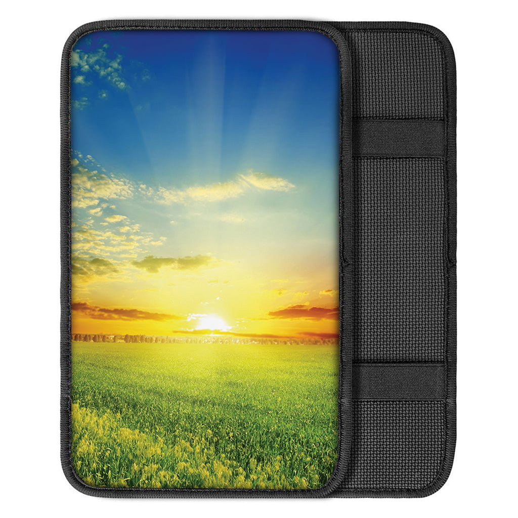 Sunrise Meadow Print Car Center Console Cover