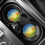 Sunrise Meadow Print Car Coasters