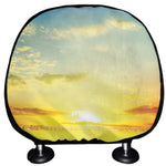 Sunrise Meadow Print Car Headrest Covers