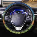 Sunrise Meadow Print Car Steering Wheel Cover