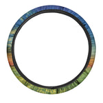 Sunrise Meadow Print Car Steering Wheel Cover