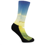 Sunrise Meadow Print Crew Socks