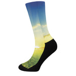 Sunrise Meadow Print Crew Socks