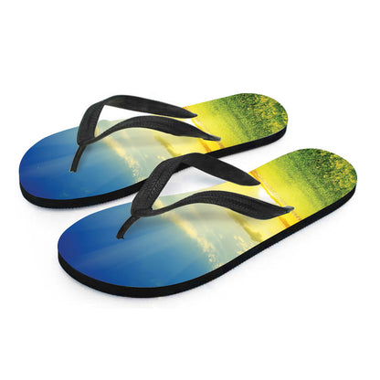 Sunrise Meadow Print Flip Flops