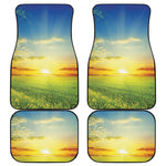 Sunrise Meadow Print Front and Back Car Floor Mats