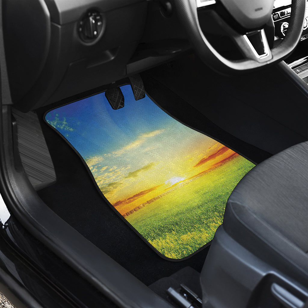 Sunrise Meadow Print Front and Back Car Floor Mats