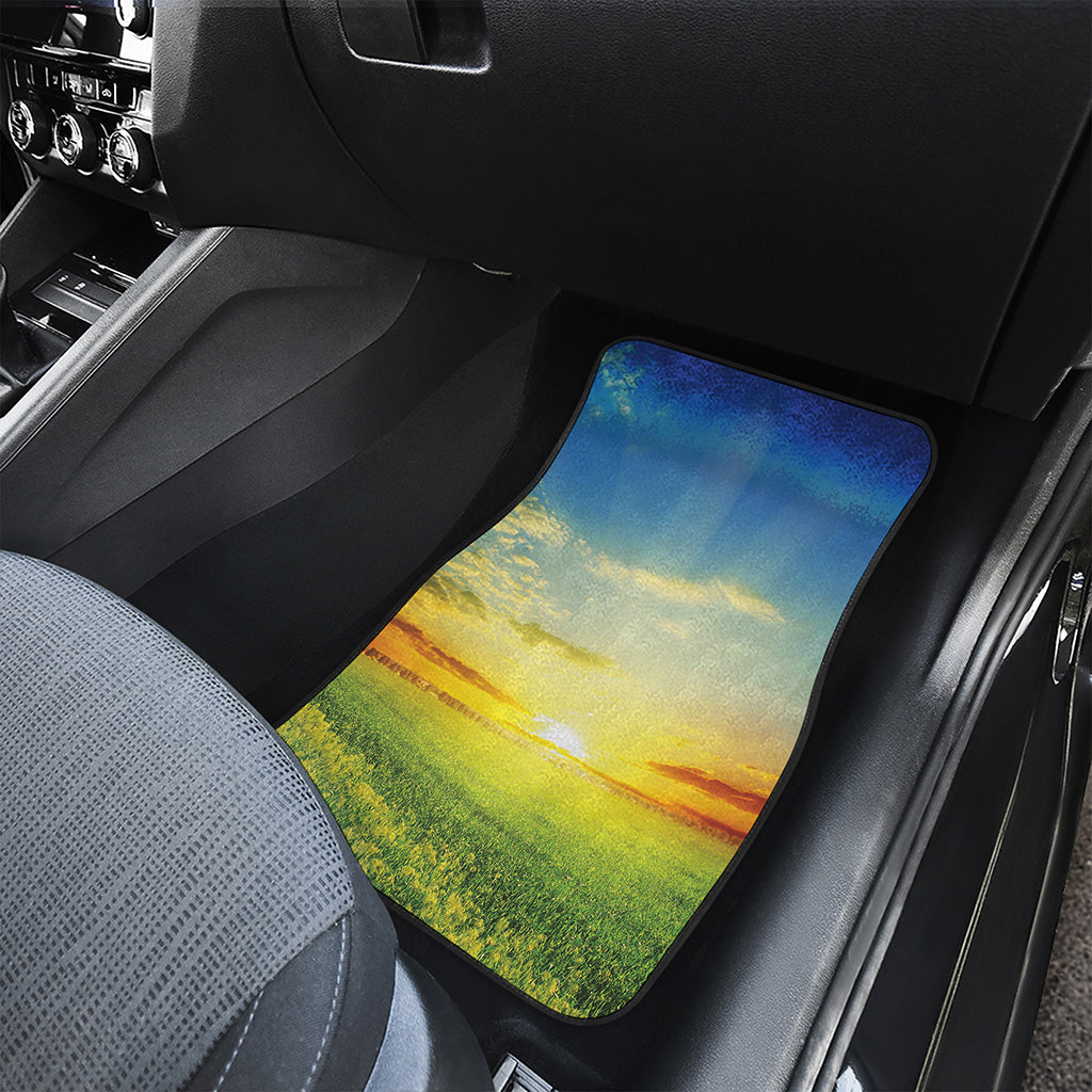 Sunrise Meadow Print Front and Back Car Floor Mats