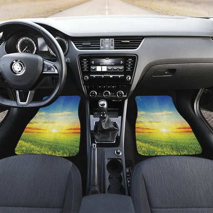 Sunrise Meadow Print Front Car Floor Mats