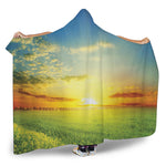 Sunrise Meadow Print Hooded Blanket