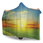 Sunrise Meadow Print Hooded Blanket
