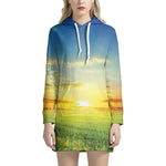Sunrise Meadow Print Hoodie Dress