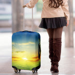 Sunrise Meadow Print Luggage Cover