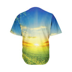 Sunrise Meadow Print Men's Baseball Jersey