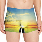 Sunrise Meadow Print Men's Boxer Briefs
