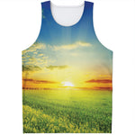 Sunrise Meadow Print Men's Tank Top