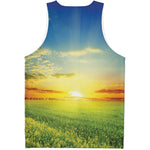 Sunrise Meadow Print Men's Tank Top