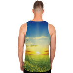 Sunrise Meadow Print Men's Tank Top