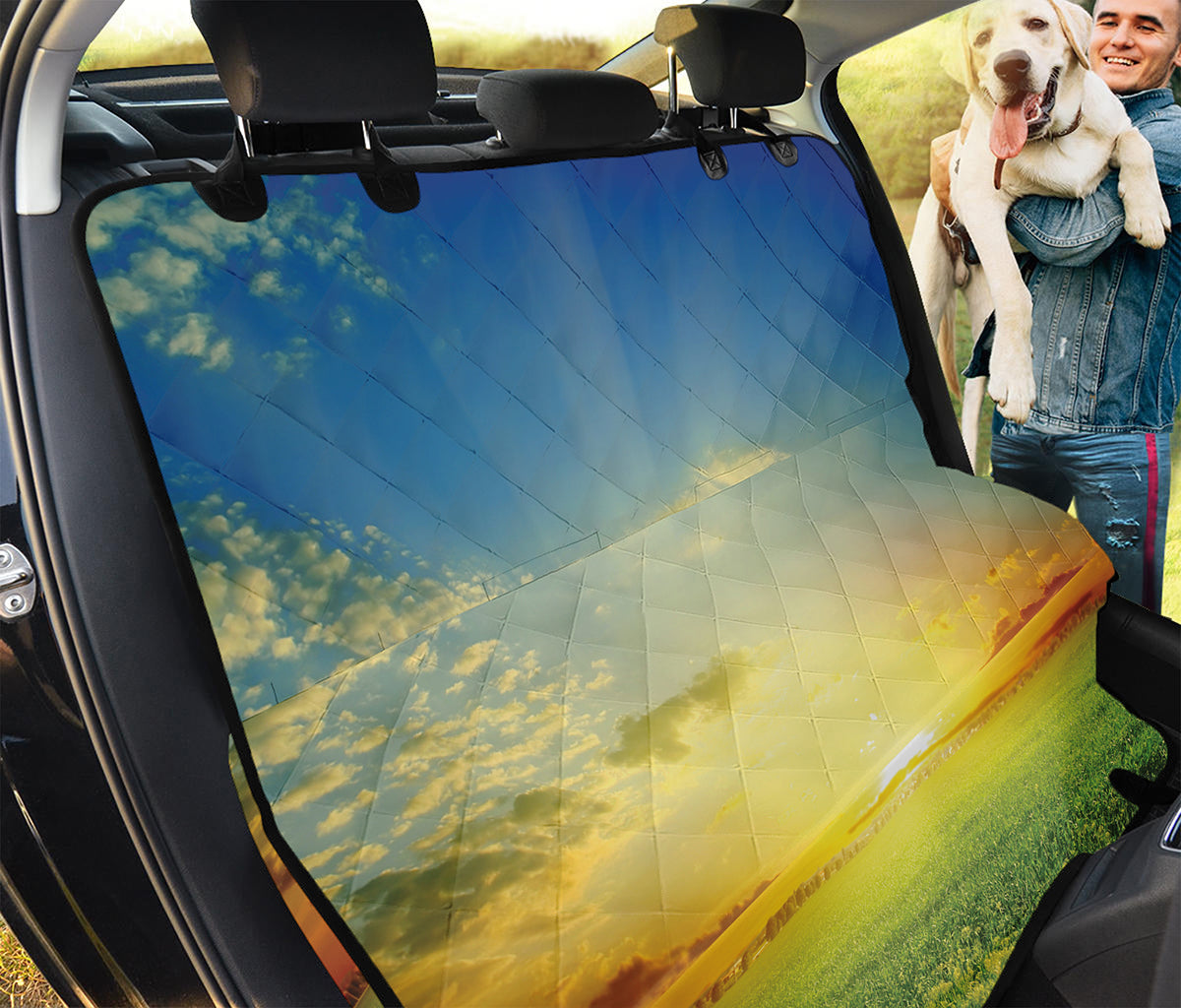 Sunrise Meadow Print Pet Car Back Seat Cover