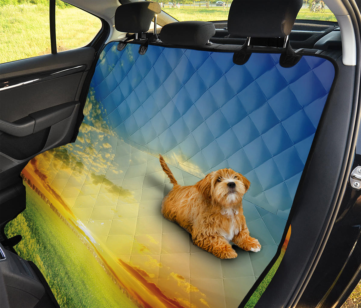Sunrise Meadow Print Pet Car Back Seat Cover