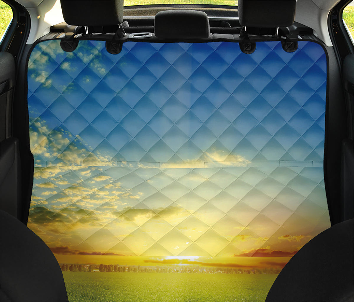 Sunrise Meadow Print Pet Car Back Seat Cover