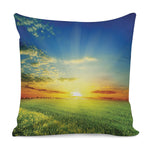 Sunrise Meadow Print Pillow Cover