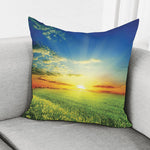 Sunrise Meadow Print Pillow Cover