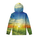 Sunrise Meadow Print Pullover Hoodie