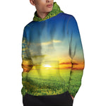 Sunrise Meadow Print Pullover Hoodie