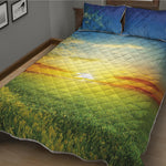 Sunrise Meadow Print Quilt Bed Set