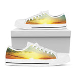 Sunrise Meadow Print White Low Top Shoes