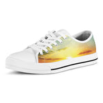 Sunrise Meadow Print White Low Top Shoes