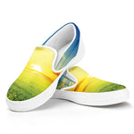 Sunrise Meadow Print White Slip On Shoes