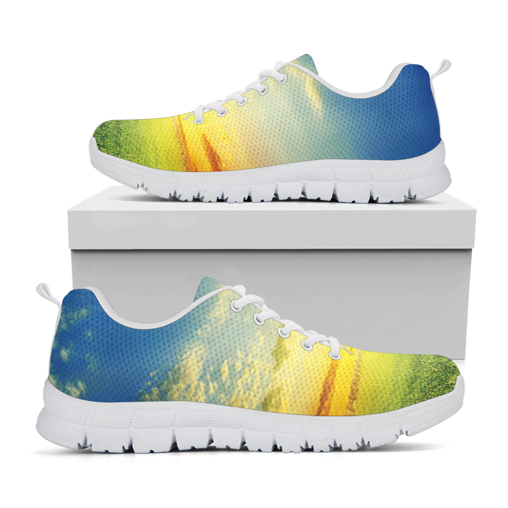 Sunrise Meadow Print White Sneakers