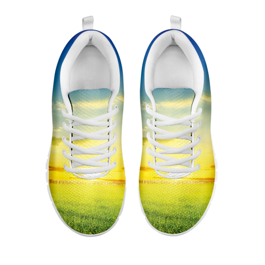 Sunrise Meadow Print White Sneakers