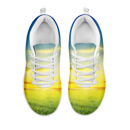 Sunrise Meadow Print White Sneakers