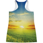 Sunrise Meadow Print Women's Racerback Tank Top