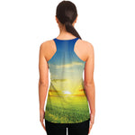 Sunrise Meadow Print Women's Racerback Tank Top
